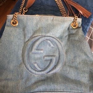 Denim Gucci shoulder bag! Authentic!